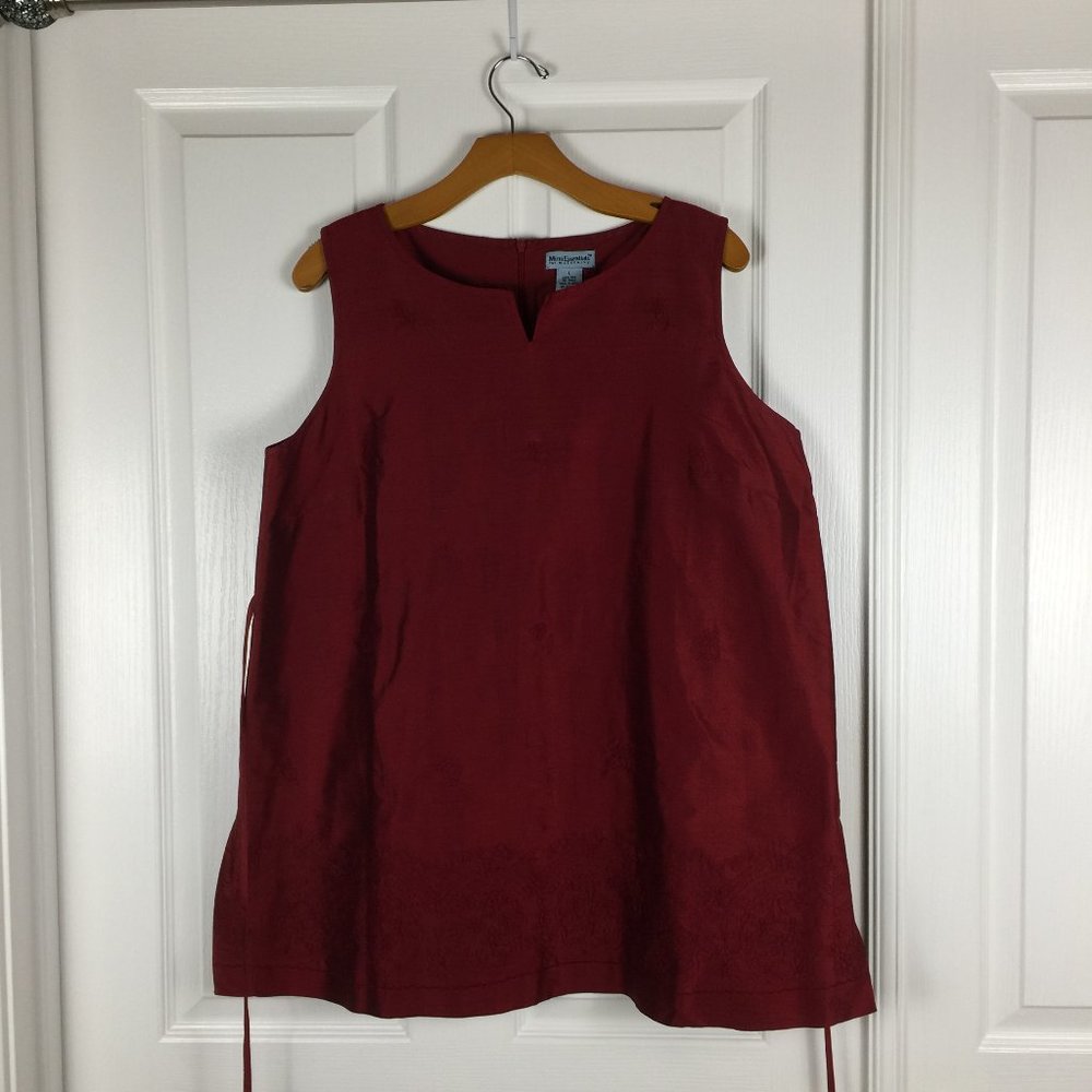 Mimi Maternity Large 100% Silk Embroidered Top